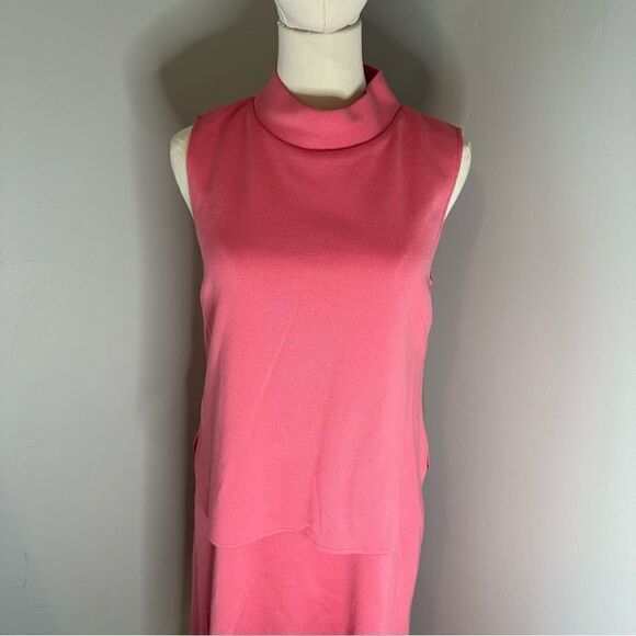[St John] Pink Creep Knit Sleeveless Dress - Size 10 - Picture 9 of 9